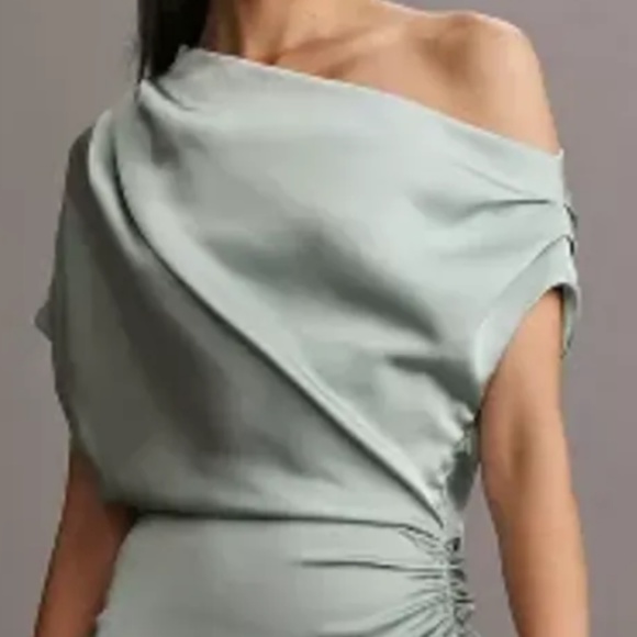 Brand New MISHA OFF-THE-SHOULDER SLIM RUCHED MINI DRESS - Picture 12 of 16